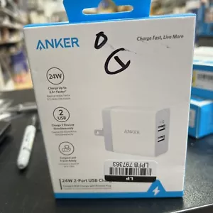 Anker Power Port II 24W COMPACT WALL CHARGER Head 2-USB Ports Fast Charging (T4) - Picture 1 of 5