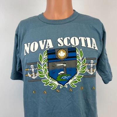 Camiseta Nueva Escocia Canadá Faro Ancla Repujada De Colección 2000 Talla XL Foto 1 de 4