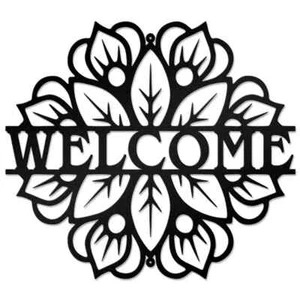 Letrero con nombre de metal negro de bienvenida personalizado decoración del hogar arte de pared decorativo regalo - Imagen 1 de 10