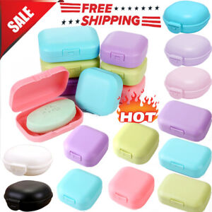 Portable Oval Soap Dish Box Case Holder Container Sealed Travel Shower Bathroom✯