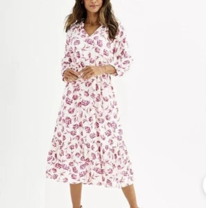 DRAPER JAMES RSVP Floral Cinched Waist Midi Dress Size 1X (Z) - Picture 1 of 24
