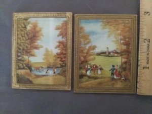 Ideal Toys Miniature Art Work- Framed Pictures (2) for  Doll House NOS - Picture 1 of 2