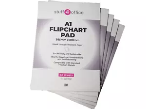 Stuff 4 Office Flipchart Pad A1 Plain 40 sheets - Picture 1 of 2