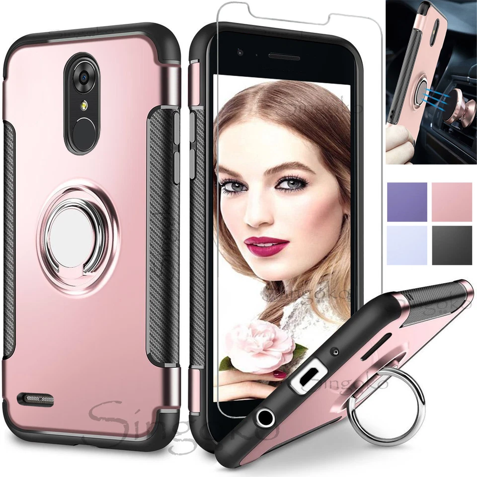 LG Rebel 4 3 Fortune Aristo 2 Plus Phoenix 3 4 Anillo Soporte Estuche PROTECTOR DE PANTALLA Foto 1 de 4