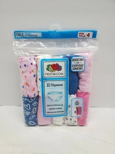 Fruit of the Loom Girls' Cotton Hipster Underwear 10 Pack Size 4 - Picture 1 of 2