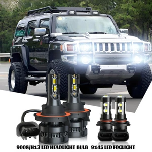 For Hummer H3 Sport Utility 4-Door 3.7L 2006-2010 LED Headlight Fog Light Bulbs - Picture 1 of 20