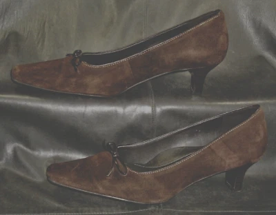 ECCO Mujer Marrón Gamuza con Cuero Punta Cerrada Bomba Tacón Zapatos de Vestir Talla EUR 37 Foto 1 de 4