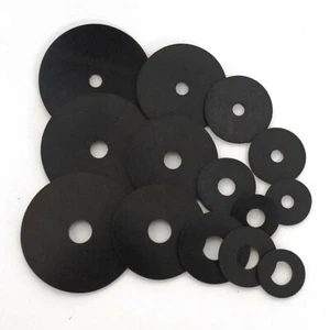 Black Neoprene Rubber Penny Washers,  M6 M8 M10, 20mm 25mm 30mm 40mm 50mm x 10  - Picture 1 of 2