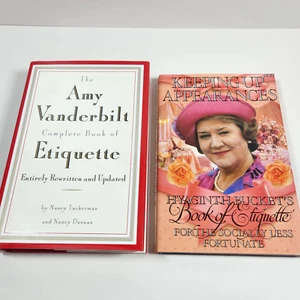 Book of Etiquette Set Amy Vanderbilt Updated and Keeping Up Appearances HC - Picture 1 of 21