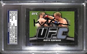 Martin Kampmann Signed UFC 2010 Knockout Fight Mat Relic Green Card PSA/DNA COA