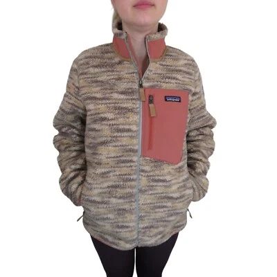 Abrigo Chaqueta Patagonia Camuflaje Retro-X Pila Profunda Polar Mujer Talla Grande Rosa Avena Foto 1 de 4