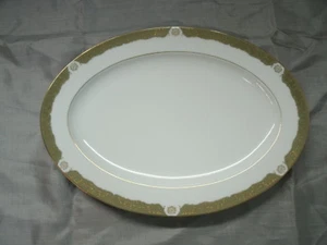 Vtg Wyndham MONET 12 1/4"x8 3/4" Oval Serving Platter #418 Fine China Japan Gold - Picture 1 of 5