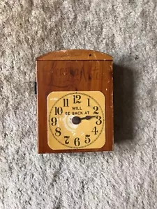 Vintage Virginia Beach Leave a Note Wooden Box d.w. Will be Back at Clock 4.75"H - Picture 1 of 5