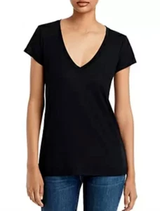 Alternative L79430 Women's Black Slinky Jersey V-Neck T-Shirt Size Medium - Picture 1 of 3