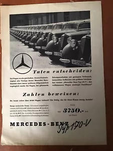 Mercedes Benz anuncio alemán 1937 tipo V170V - Imagen 1 de 1
