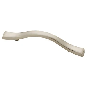 Nickel Pull Cabinet Drawer Pull Beveled Curve - Picture 1 of 2