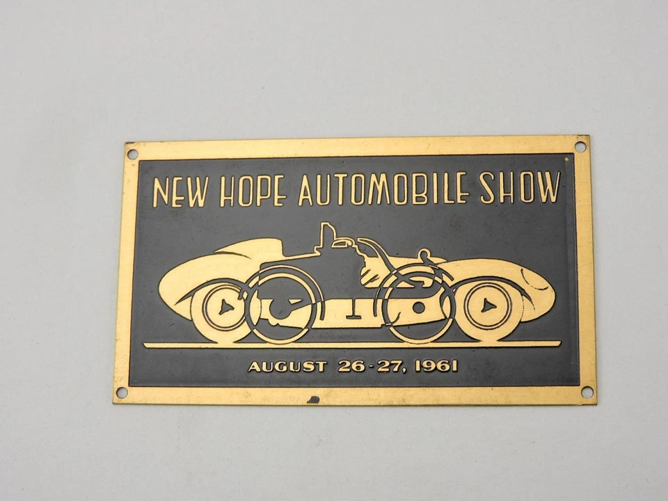 NOS 1961 New Hope PA Pennsylvania Automobile Auto Show Dash Plaque Porsche S420 - Image 1 of 1
