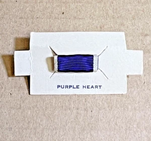 1930-1940's WW2 Purple Heart Hand Sewn Lapel Pin on Original Card NOS - Picture 1 of 3