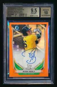(1) Ryon Healy 2014 Bowman Chrome Prospects ORANGE BGS 9.5 auto autograph rc - Picture 1 of 1
