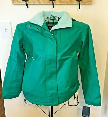Cabela's Womens Detachable Hood Jacket Water WindProof Catalina Teal WARM M $100 - Image 1 of 4