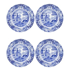 Spode Blue Italian Set of 4 Porcelain Luncheon Plates, 9 inch - Blue/White - Picture 1 of 7