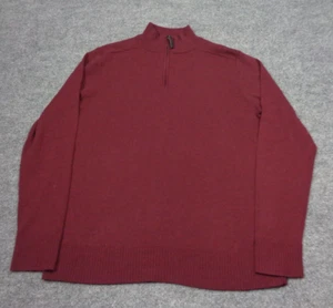 Smartwool Sweater Mens M Burgundy Sparwood Half Zip Merino Wool Blend - Picture 1 of 11