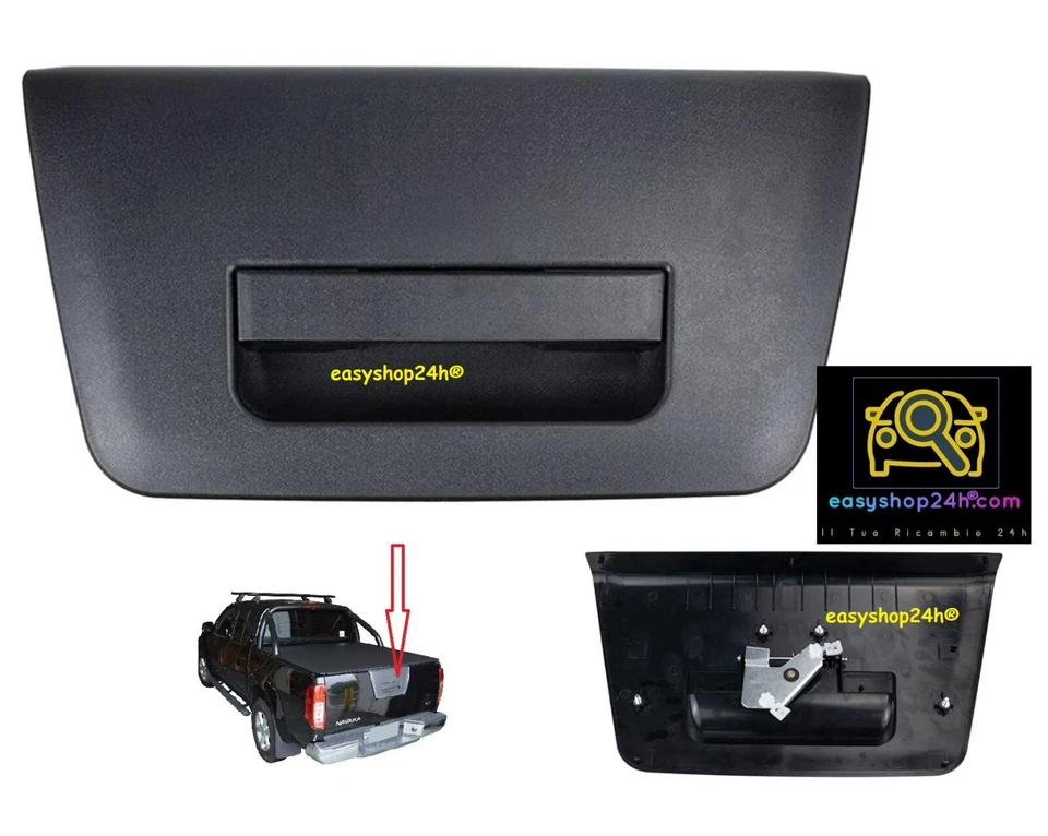 MANIGLIA POSTERIORE PER NISSAN NAVARA D40 NP300 PORTELLONE COMPLETA DI SERRATURA - Imagen 1 de 1