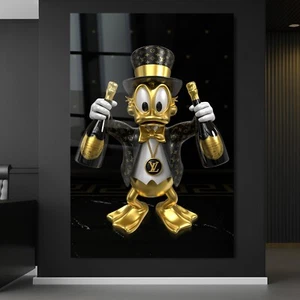 WANDBILD SCROOGE MCDUCK GOLDEN ,LUXURY KUNST ACRYLGLAS , LEINWAND POSTER BILDER - Bild 1 von 8