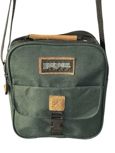 Vintage 90s Jansport Green Strap Crossbody Bag /Backpack - Brown Leather Lower - Picture 1 of 24