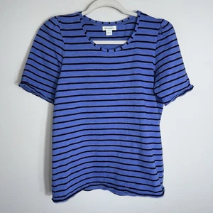 Sundance Kurzarm 100 % Baumwolle Top-Puff Schulter-Lila Schwarz-Small - Bild 1 von 7