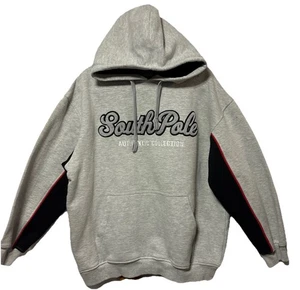 Southpole Embroidered Cursive Spellout Y2K Herren Hoodie Heather Grey Gr. XL - Bild 1 von 5