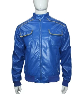 Herren Jacke Blau Bomber PU Leder Limited Stock Fashion Style - 2XL Größe Sale - Bild 1 von 5