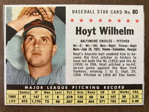 1961 Post Baseball #80 Hoyt Wilhelm, Baltimore Orioles - Bild 1 von 2