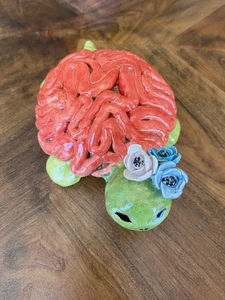 Beautiful and elegant heavy ceramic turtle, signed vintage - Picture 1 of 8