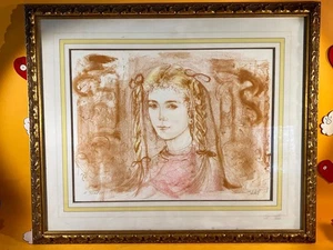 EDNA HIBEL Christa Pig Tails LIMITED EDITION LITHOGRAPHIE II 16/15 Bleistift signiert - Bild 1 von 6