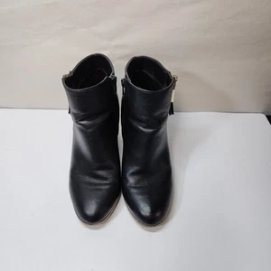 Apt. 9 Women's Wide Timezone Black Faux Leather Zip Up Ankle Boots Size 10 Med - Picture 1 of 14