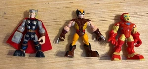 2012 Hasbro Playskool Marvel Super Hero Adventures Figures 5" Thor Wolverine Lot - Picture 1 of 6