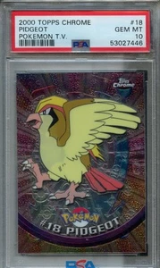 Pokemon T.V. Topps Chrome 2000 #18 Pidgeot Pokemon T.V. PSA 10 - Imagen 1 de 2