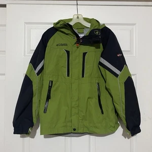 COLUMBIA Sportswear Green & Black Winter Nylon Hooded Jacket Youth 14/16 - Picture 1 of 5