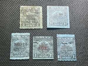 Fünf antike US Schnupftabak Einnahmen Briefmarken postfrisch und gebraucht - Bild 1 von 7