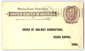1905 Doremus Machine Cancellation - Rockfield, Indiana - 1c postal card - Picture 1 of 2