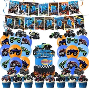 Monster Cars Party Supplies 30PCS Truck Birthday Decorations Monster - Picture 1 of 7
