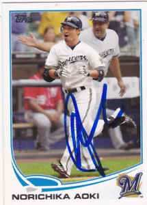 NORI NORICHIKA AOKI MILWAUKEE BREWERS SIGNED CARD GIANTS ASTROS METS ASTROS - Picture 1 of 1