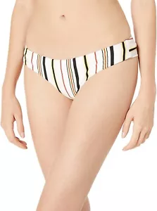 Volcom Womens 180588 Stripe Cheeky Coverage Multi Bikini Bottom Swimwear Size L - Picture 1 of 3