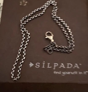 Silpada Sterling Silver Rolo Link Chain 15.75 Long - Imagen 1 de 3