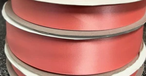 BULK SATIN RIBBON Coral Pink 40mm 91m Roll Christmas Wedding Car Hamper Gift Bow - Picture 1 of 2