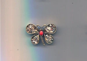 Hobe Crushed Stone Butterfly  Pin - Picture 1 of 2
