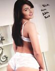 Soutien-gorge et culotte blanc Adria Rae signé 8x10 photo modèle adulte COA N7