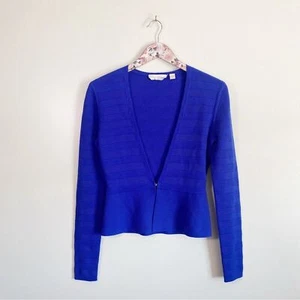 HUGO BOSS Women’s Royal Blue Merino Wool Superfine Cardigan Sweater XS - Picture 1 of 9