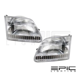 1997-2004 Ford Expedition F-150 F-250 Headlights Headlamps - Left Right Pair - Picture 1 of 2